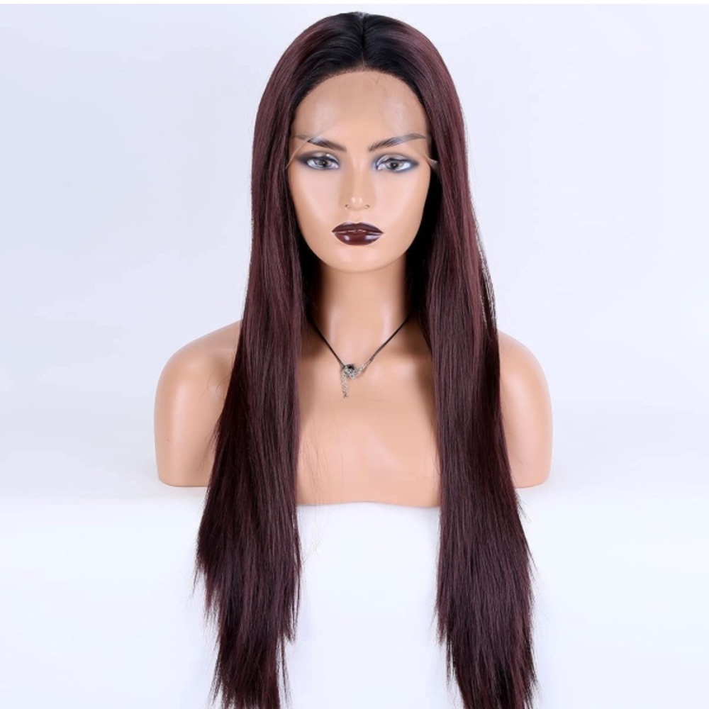 99J Long Natural Straight Lace Front Wig